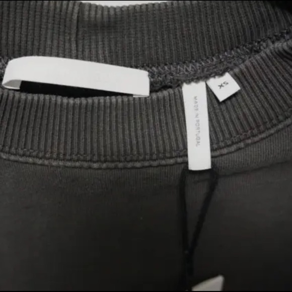 Helmut Lang Classic Logo Palm Crewneck Sweatshirt Faded Black XS NWT - Picture 4 of 7